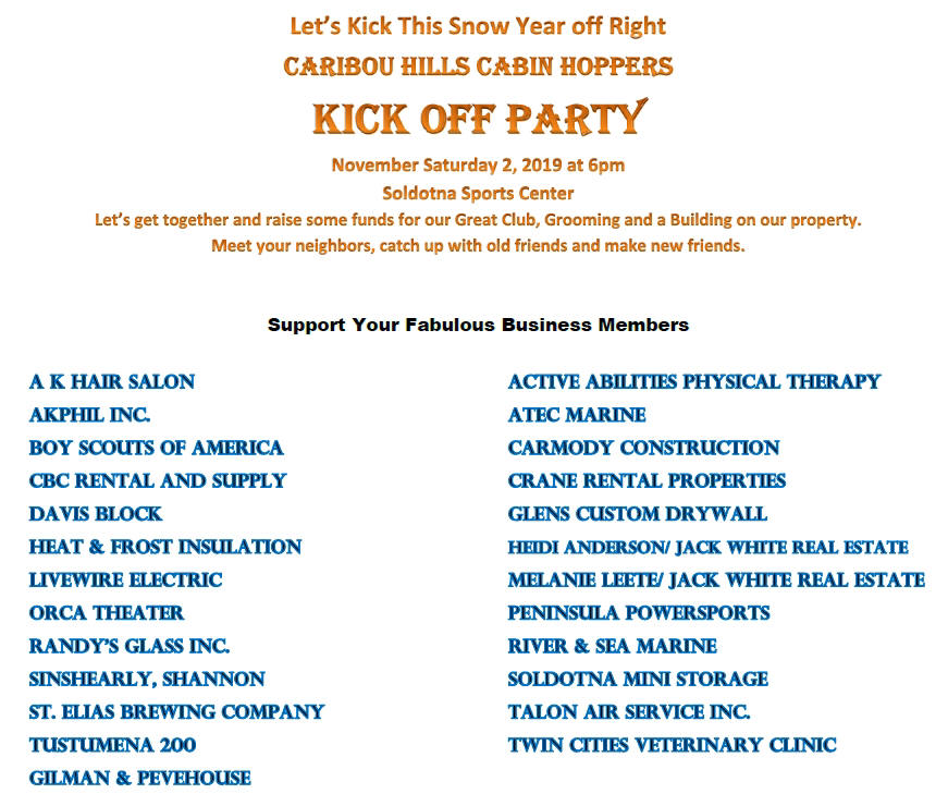 Caribou Hills Cabin Hoppers Snowmachine Club Ninilchik Alaska